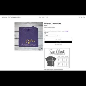 Magical Castle Embroidery “I Have a Dream” Tee - Small